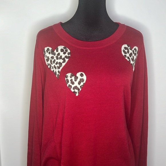 Quacker Factory Women’s Red Sweater Size 1X - Picture 1 of 9